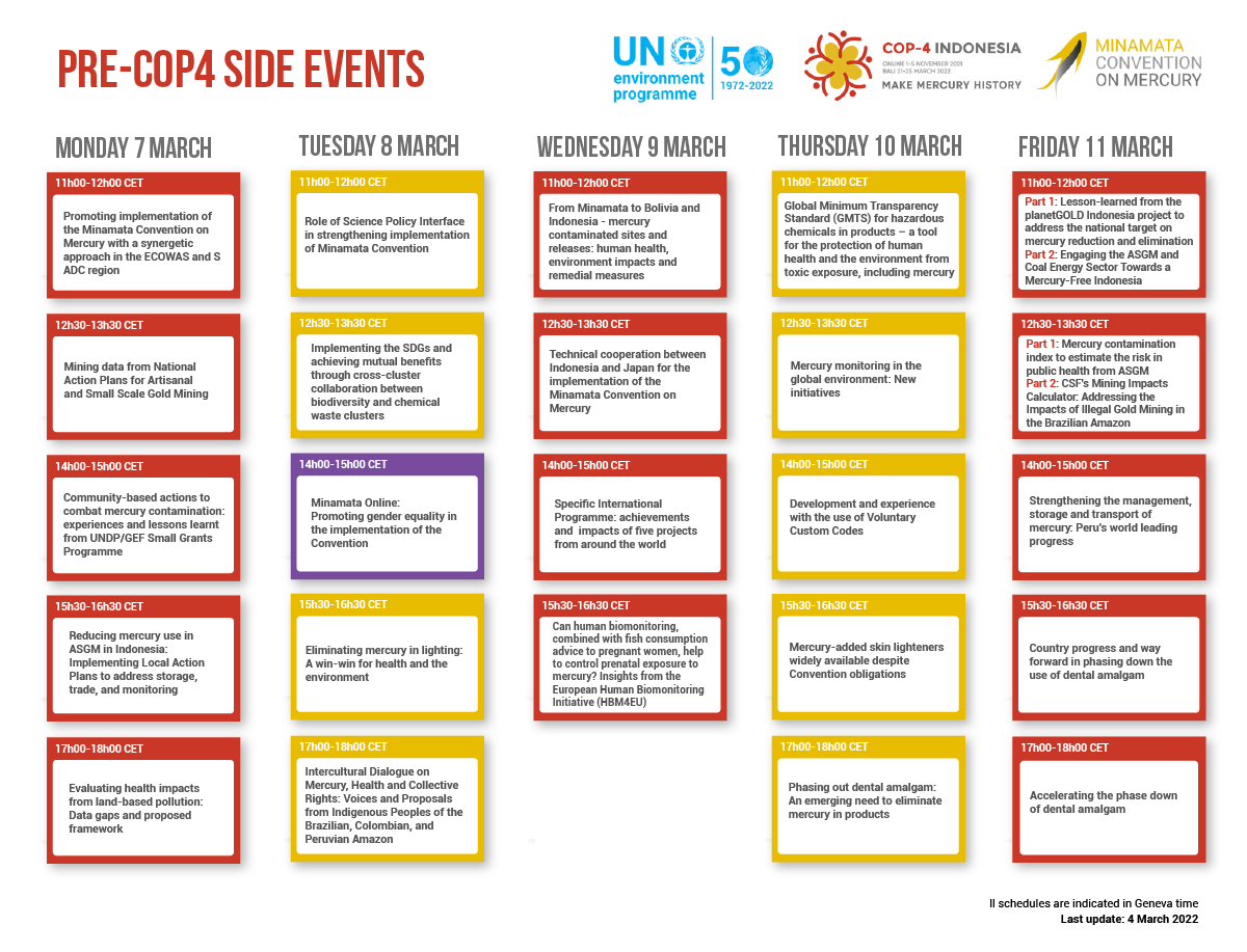 Pre-COP side events calendar